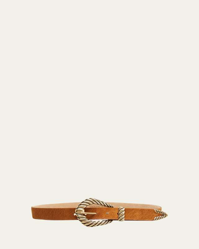 Calf Hair Buckle Belt